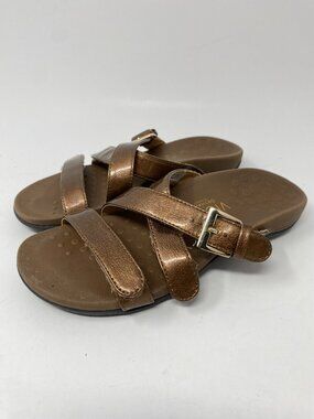 Vionic Kira Sandals Womens 5 Bronze Cork Strappy